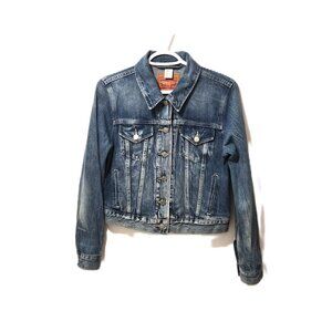 VTG Y2K Levi’s Women’s Cropped Denim Jacket Medium Wash Size M Indie Lagenlook